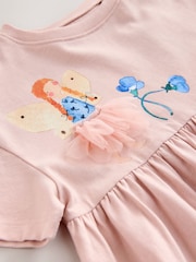 Rosa hada - Vestido de verano de punto y manga corta (3 meses - 7 años) - Imagen 3 de 4