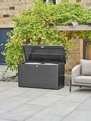 Pacific Black Rhode Island Small Galvanised Steel Garden Cushion Box - Image 2 of 6