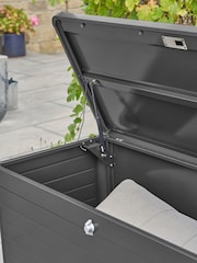 Pacific Black Rhode Island Small Galvanised Steel Garden Cushion Box - Image 3 of 6