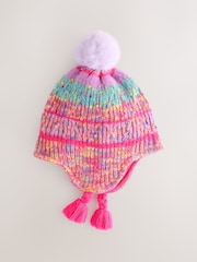 Pink Blue Trapper Hat (3mths-13yrs) - Image 1 of 3