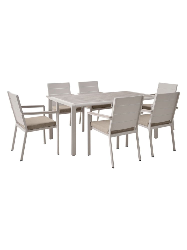 Pacific Latte Aruba Garden 6 Seater Dining Set - Image 2 of 6