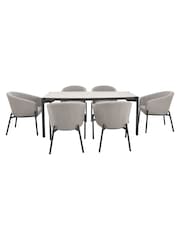 Pacific Putty Nevada 6 Seater Garden Rectangular Dining Set - Image 5 of 6