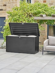 Pacific Black Rhode Island Large Galvanised Steel Garden Cushion Box - Image 1 of 6