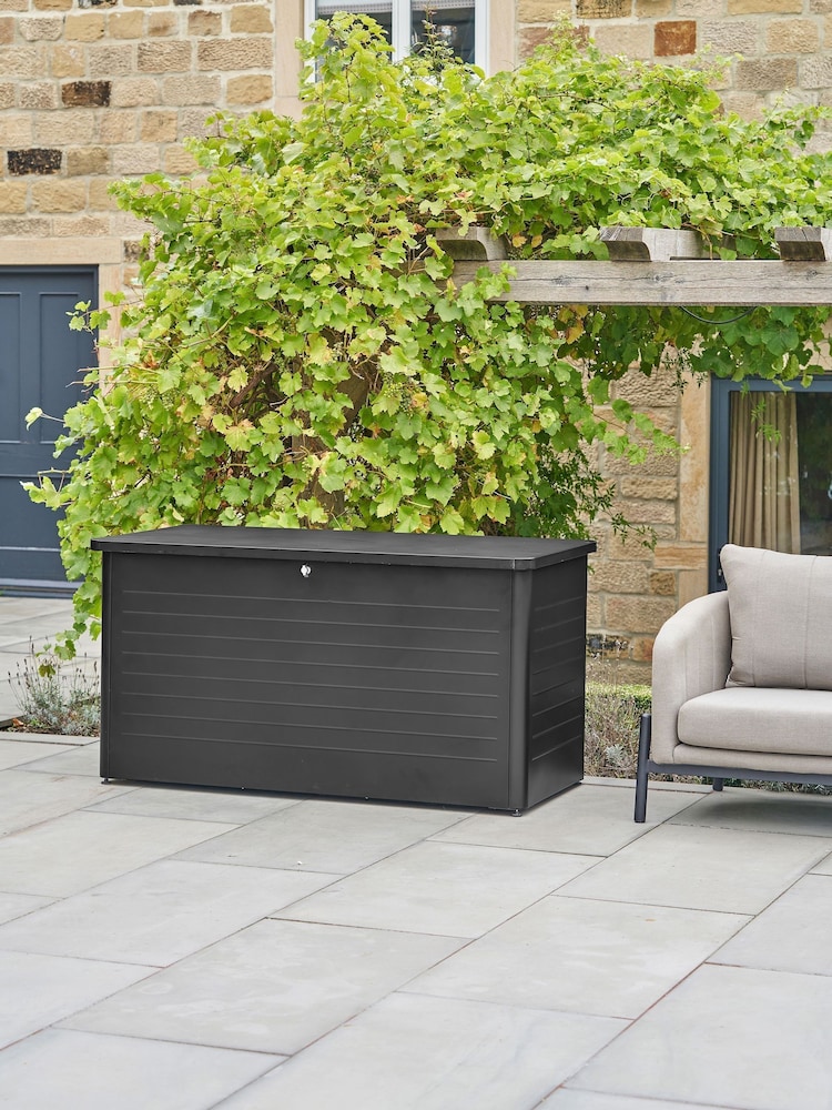 Pacific Black Rhode Island Large Galvanised Steel Garden Cushion Box - Image 2 of 6