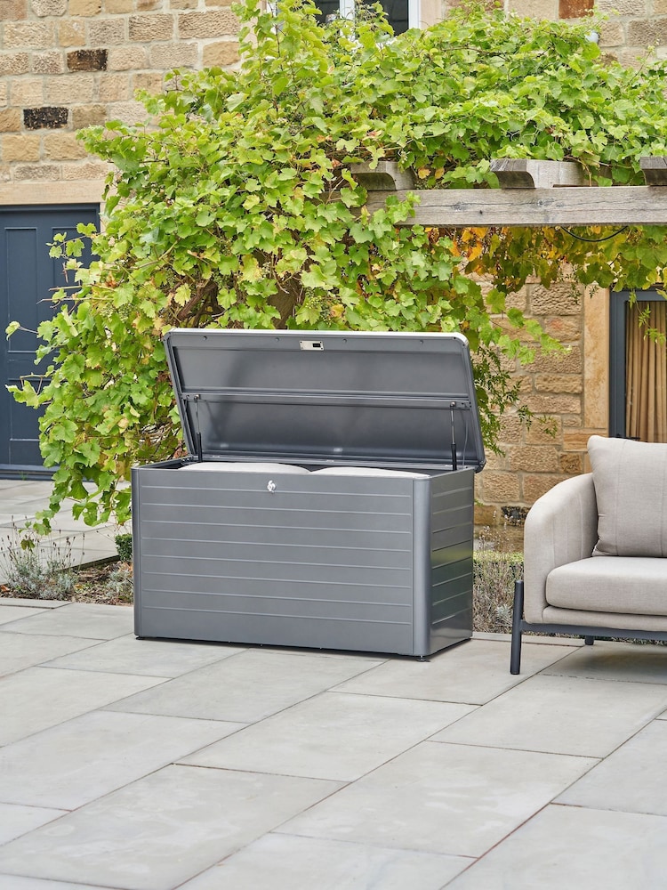 Pacific Anthracite Rhode Island Small Galvanised Steel Garden Cushion Box - Image 2 of 6