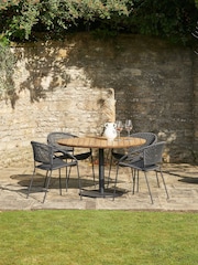 Pacific Black Dakota Wood Garden 4 Seater Dining Set - Image 1 of 6