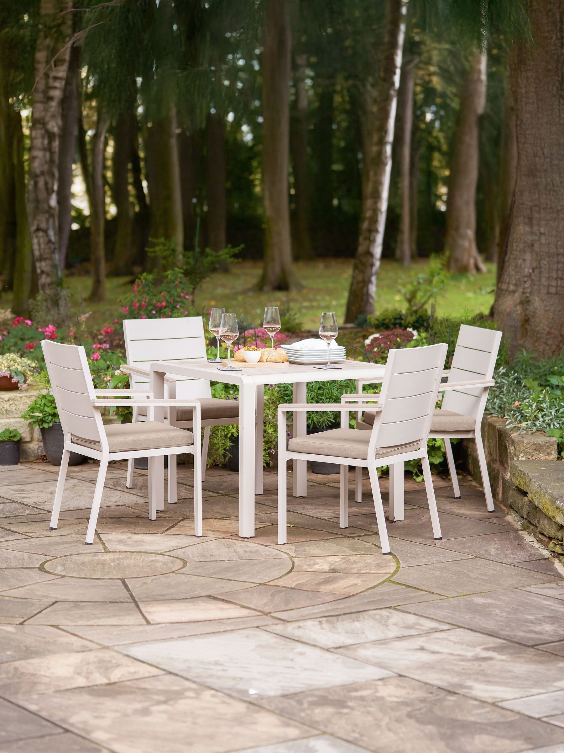 Buy Pacific Latte Aruba Garden 6 Seater Dining 4 Seater Set from