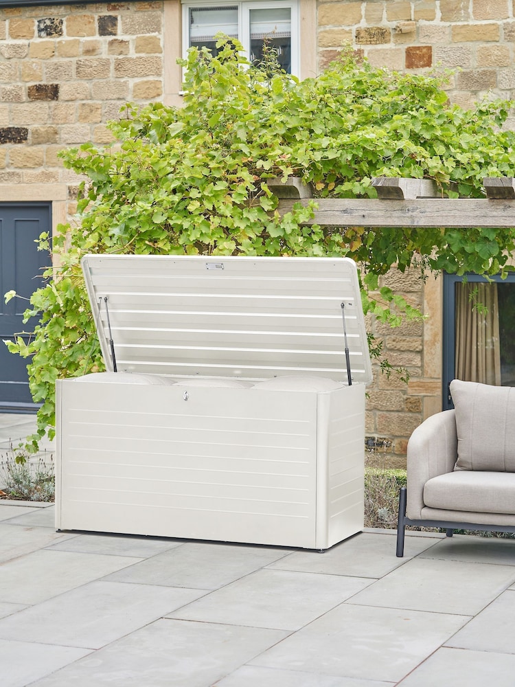 Pacific Pebble Rhode Island Large Galvanised Steel Garden Cushion Box - Image 1 of 6