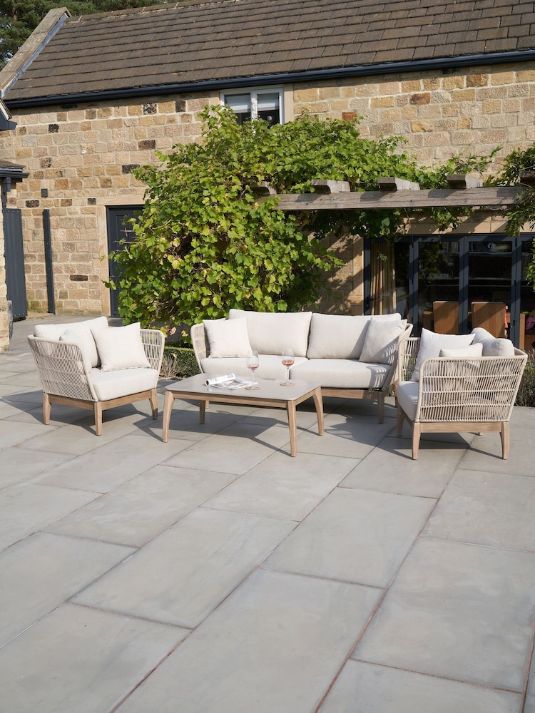 Pacific Antique Teak Moeven Garden Seating Set - Image 1 of 6