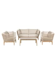 Pacific Antique Teak Moeven Garden Seating Set - Image 5 of 6