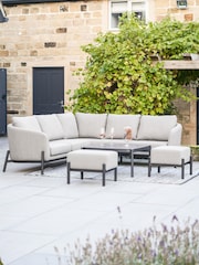 Putty Pacific Nevada Putty Garden Corner Seating Set with Coffee Table and Footstools - Image 1 of 6