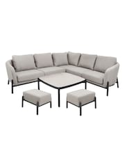 Putty Pacific Nevada Putty Garden Corner Seating Set with Coffee Table and Footstools - Image 5 of 6