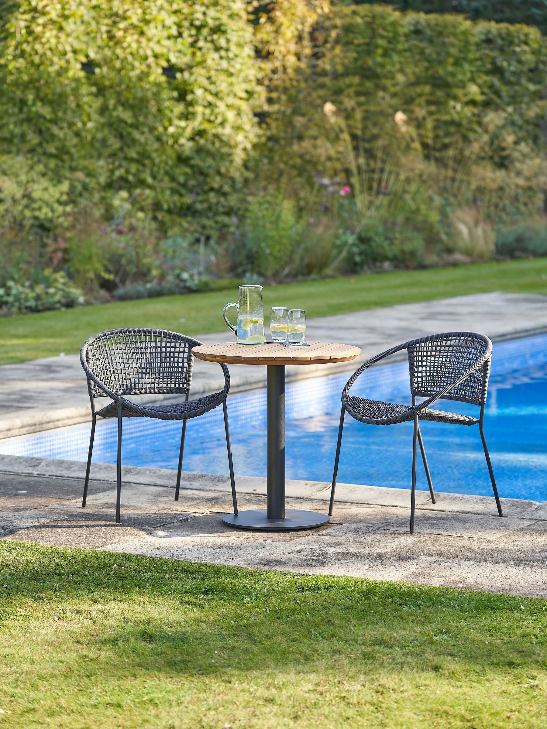 Buy Pacific Black Dakota Wood Garden Bistro Set from the Next UK online ...