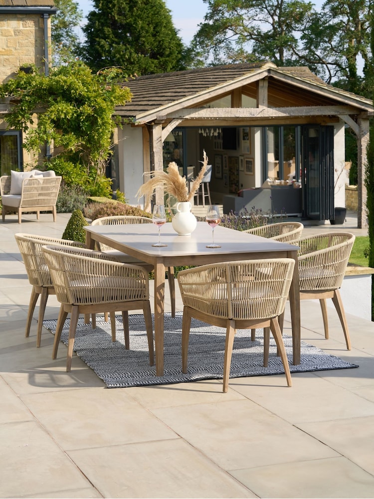 Pacific Antique Teak Moeven Garden 6 Seater Dining Set - Image 1 of 6