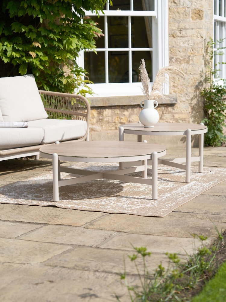 Pacific Set of 2 Latte Martic Garden Tables - Image 1 of 6
