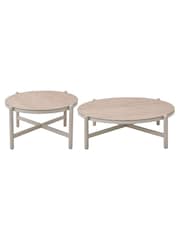 Pacific Set of 2 Latte Martic Garden Tables - Image 4 of 6