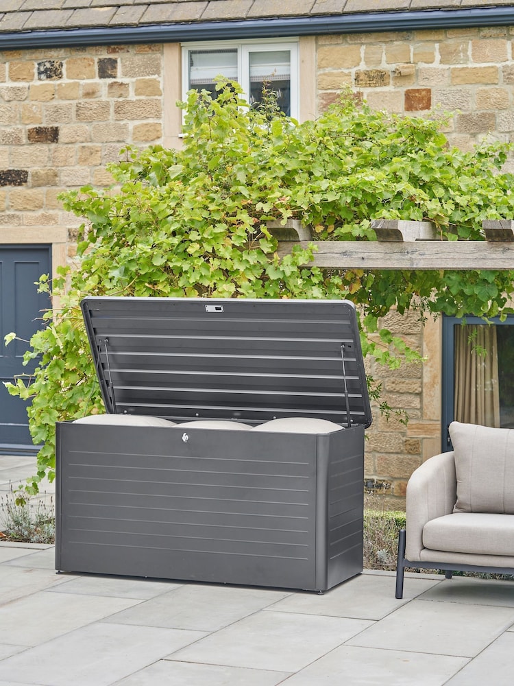 Pacific Anthracite Rhode Island Large Galvanised Steel Garden Cushion Box - Image 1 of 6
