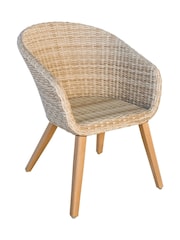 Pacific Light Teak Cabon Rattan Garden 6 Seater Dining Set - Image 5 of 6
