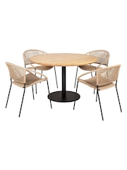 Pacific Wheat Dakota Garden 4 Seater Dining Set - Image 3 of 6