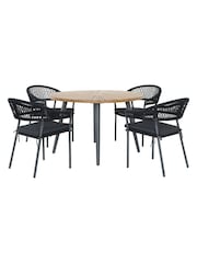 Pacific Black Bazel Garden 4 Seater Dining Set - Image 4 of 6