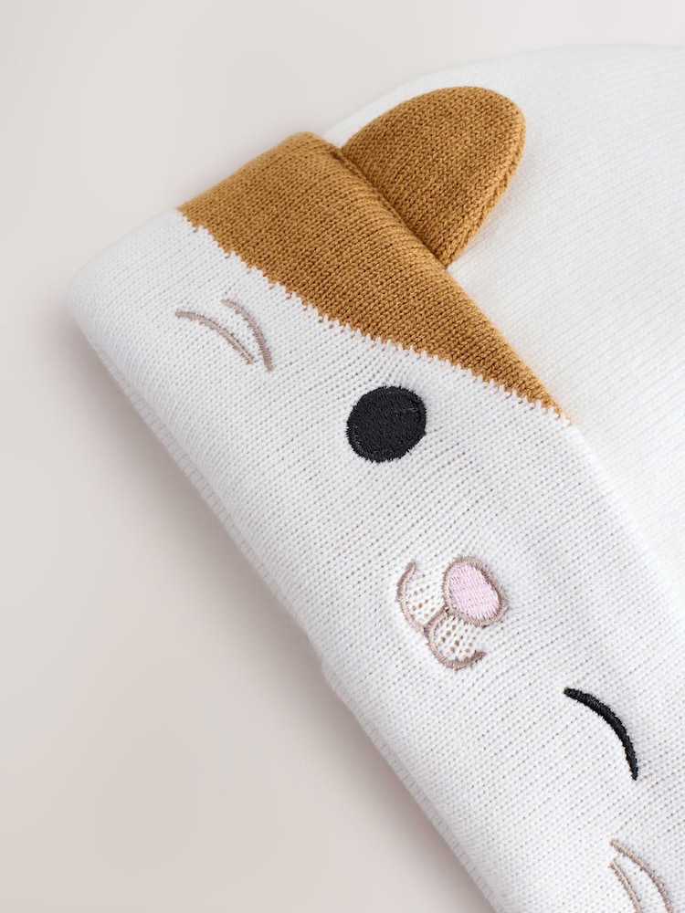 Ecru Squishmallow Cat 3D Pom Beanie Hat (5-13yrs) - Image 2 of 3 Ecru Squishmallow Cat 3D Pom Beanie Hat (5-13yrs) - Image 2 of 3