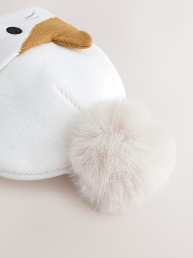Ecru Squishmallow Cat 3D Pom Beanie Hat (5-13yrs) - Image 3 of 3 Ecru Squishmallow Cat 3D Pom Beanie Hat (5-13yrs) - Image 3 of 3