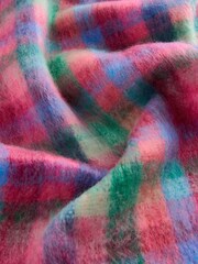 Pink-Violett kariert - Brushed Scarf (3-16yrs) - Bild 2 von 3