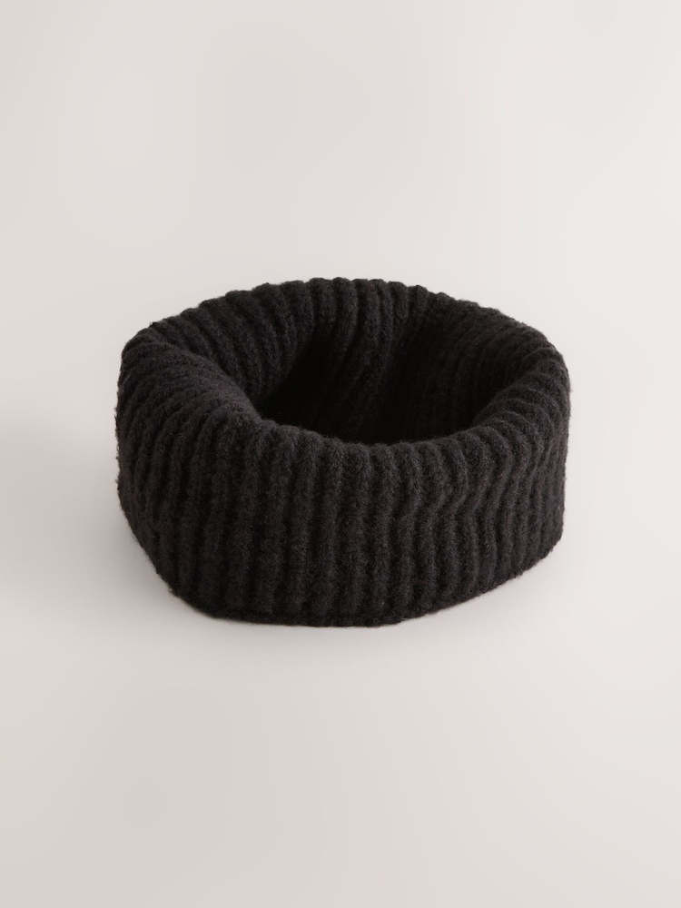 Black Chunky Rib Snood (1-16yrs) - Image 1 of 5 Black Chunky Rib Snood (1-16yrs) - Image 1 of 5