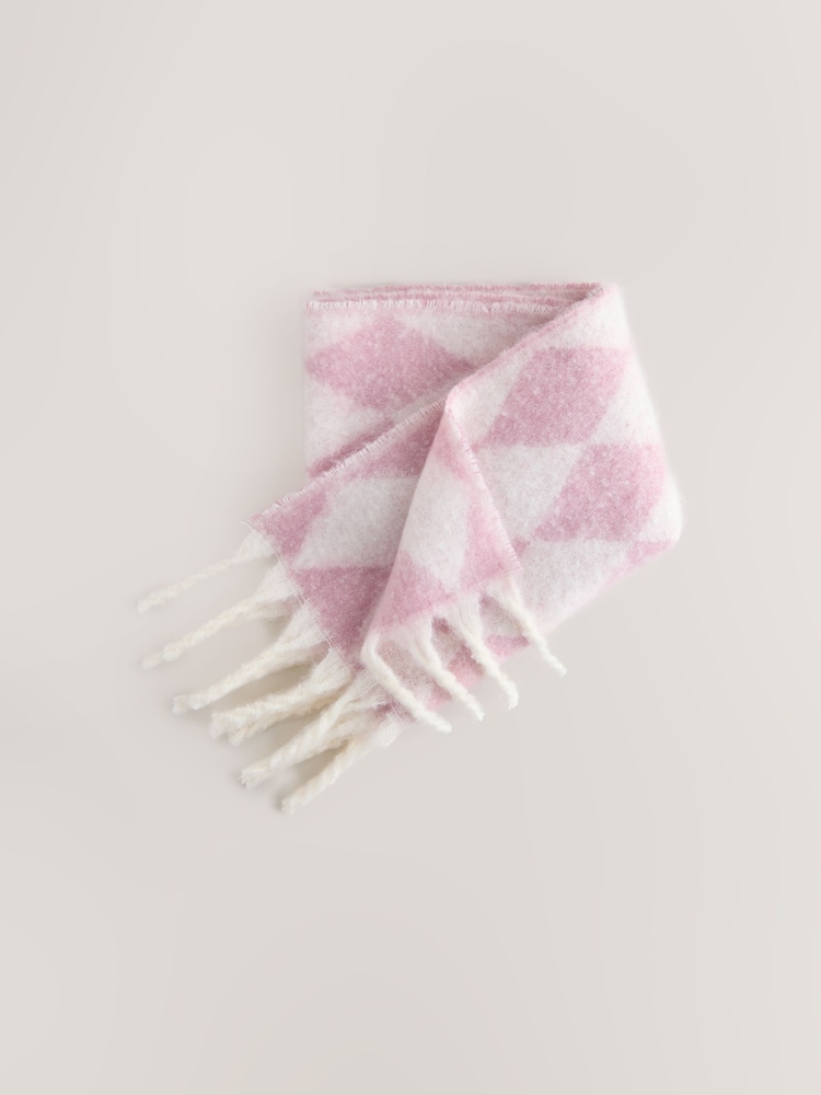 Pink/Cream Brushed Scarf (3-16yrs) - Image 1 of 3