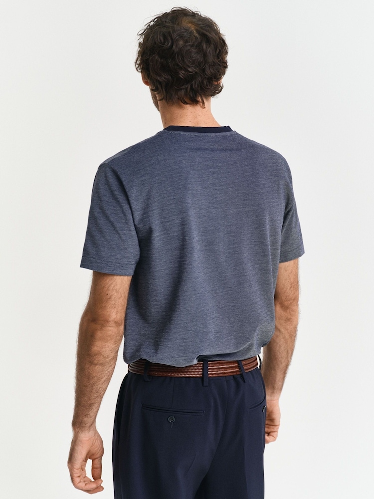 Синий - GANT Ringer Pique T-Shirt - Image 2 of 5
