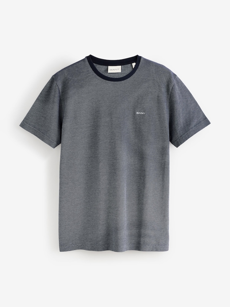Синий - GANT Ringer Pique T-Shirt - Image 5 of 5