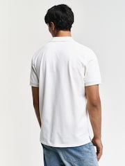 GANT Cream Regular-Fit Short Sleeve Contrast Pique Polo Shirt - Image 2 of 5