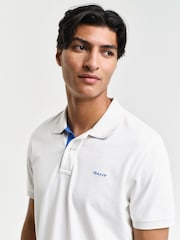 GANT Cream Regular-Fit Short Sleeve Contrast Pique Polo Shirt - Image 4 of 5