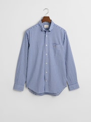 GANT Blue Regular-Fit Classic Poplin Gingham Shirt - Image 5 of 5