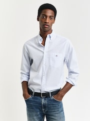 GANT Blue Regular-Fit Classic Poplin Gingham Shirt - Image 1 of 5