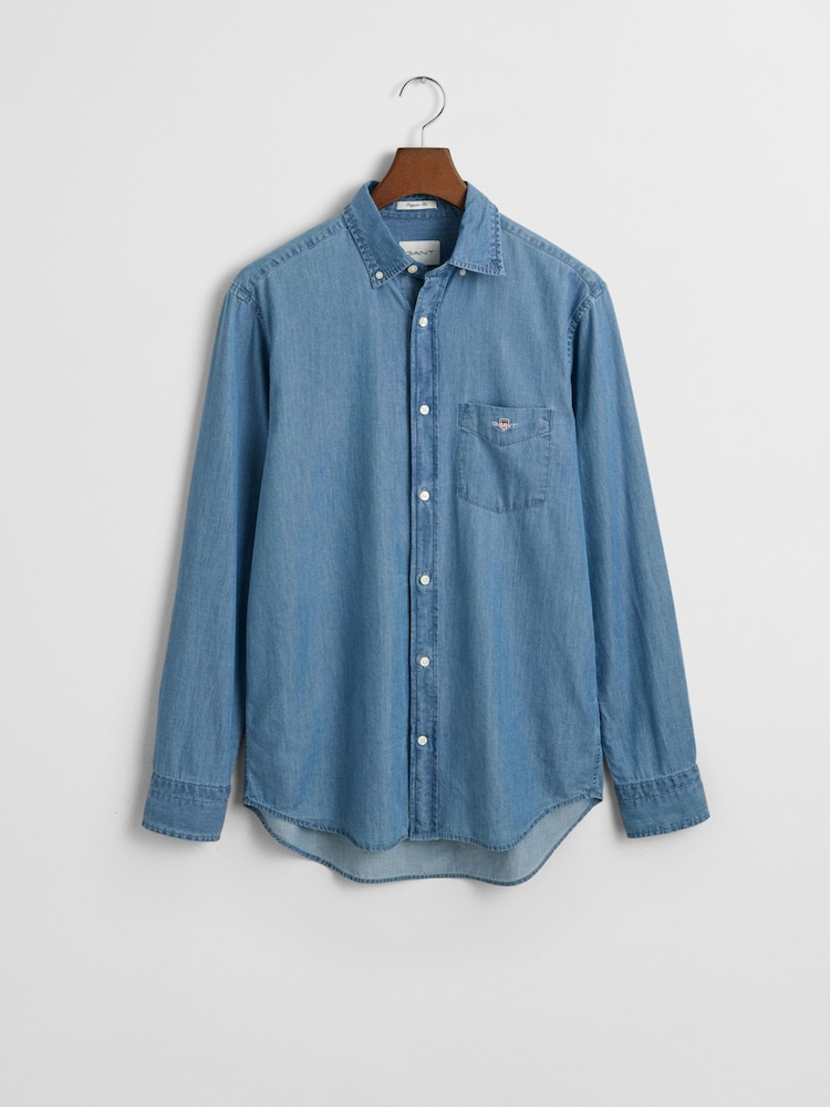 GANT Blue Regular-Fit Indigo Button Down Shirt - Image 10 of 10