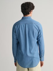 GANT Blue Regular-Fit Indigo Button Down Shirt - Image 3 of 10