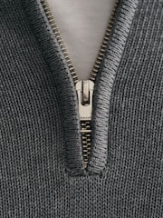 GANT Grey Casual Half Zip 100% Cotton Jumper - Image 6 of 6