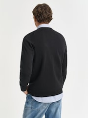 GANT Black Classic 100% Cotton V-Neck Jumper - Image 2 of 4
