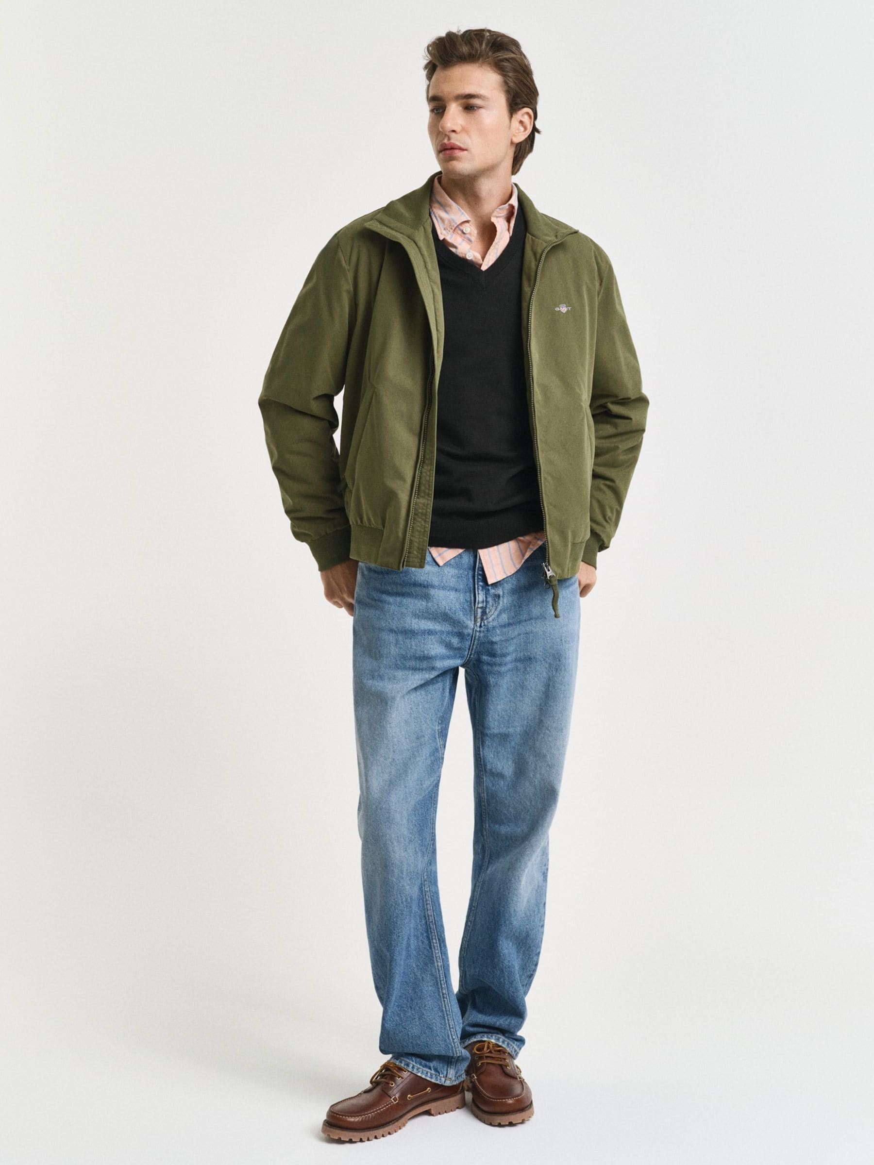 Buy GANT Black Classic 100% Cotton V-Neck Jumper from the Next UK