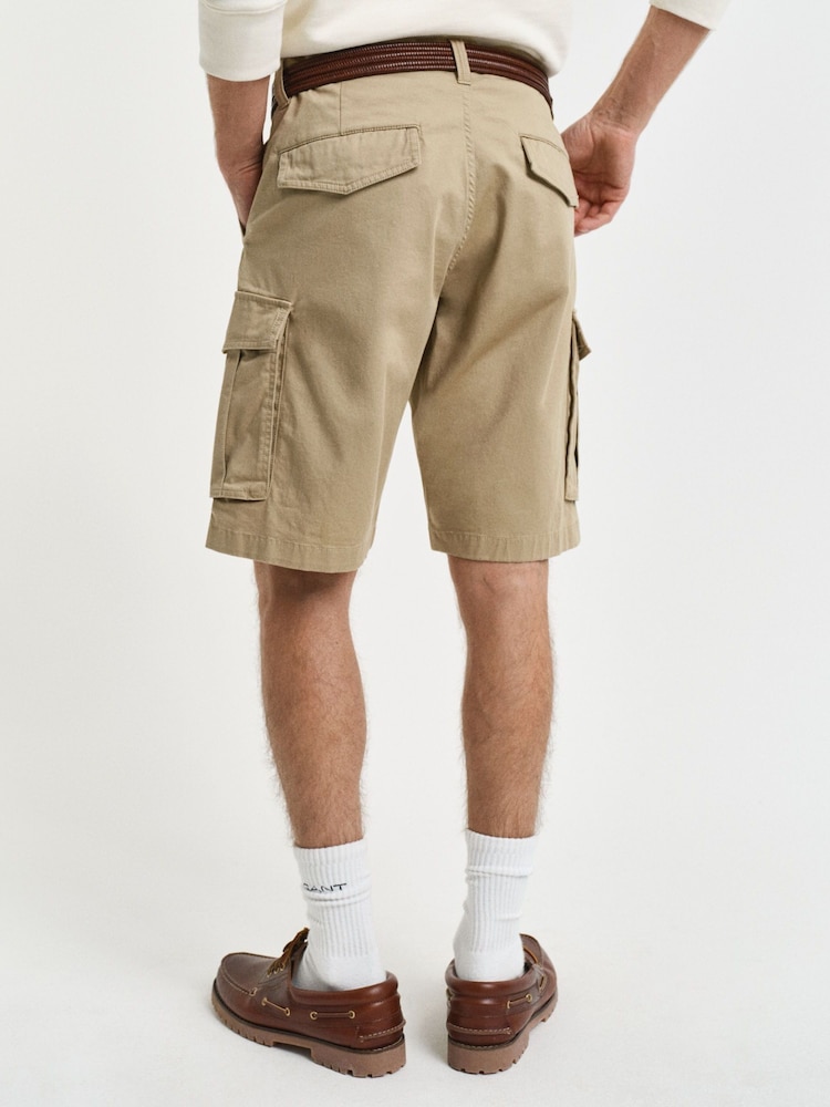 GANT Brown Relaxed-Fit Twill Cargo Shorts - Image 2 of 5