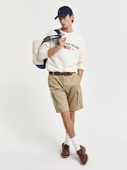 GANT Brown Relaxed-Fit Twill Cargo Shorts - Image 4 of 5