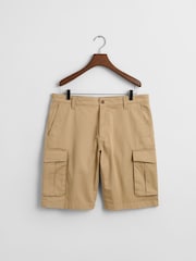 GANT Brown Relaxed-Fit Twill Cargo Shorts - Image 5 of 5