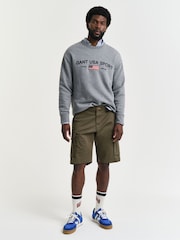 GANT Green Relaxed-Fit Twill Cargo Shorts - Image 3 of 5