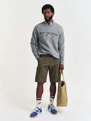 GANT Green Relaxed-Fit Twill Cargo Shorts - Image 4 of 5