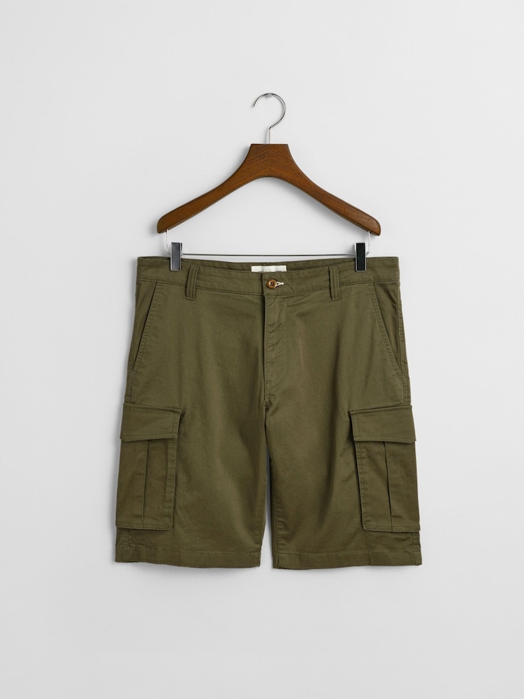 GANT Green Relaxed-Fit Twill Cargo Shorts - Image 5 of 5