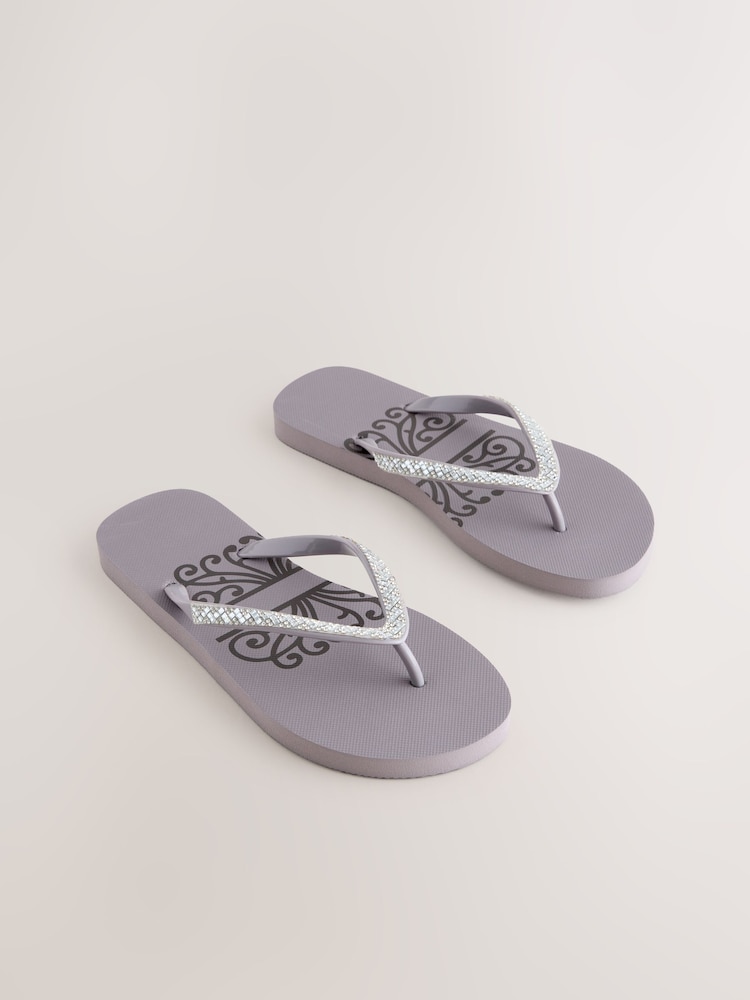 Never Fully Dressed Mauve Purple Flip Flops - Image 1 of 5