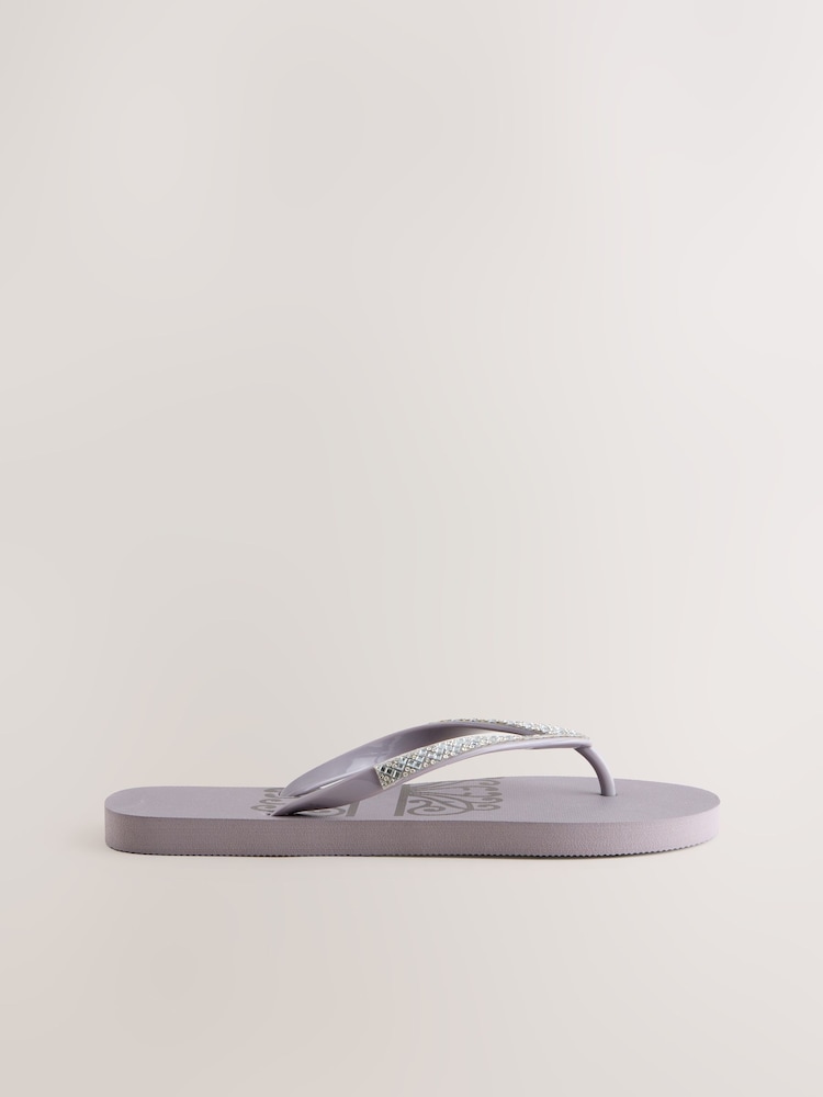 Never Fully Dressed Mauve Purple Flip Flops - Image 2 of 5