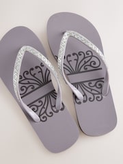 Never Fully Dressed Mauve Purple Flip Flops - Image 3 of 5