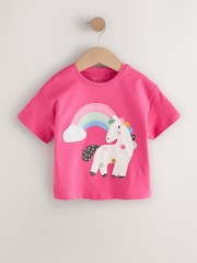 Pink Unicorn Short Sleeve T Shirt (3mths-7yrs) - Image 1 of 4